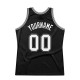 Custom Black White-Silver Gray Authentic Throwback Basketball Jersey