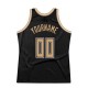 Custom Black Old Gold-White Authentic Throwback Basketball Jersey