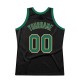 Custom Black Kelly Green-Old Gold Authentic Throwback Basketball Jersey