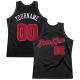 Custom Black Red-White Authentic Throwback Basketball Jersey