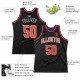 Custom Black Orange-Silver Gray Authentic Throwback Basketball Jersey