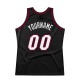 Custom Black White-Maroon Authentic Throwback Basketball Jersey