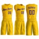 Custom Gold Purple Round Neck Suit Basketball Jersey