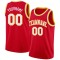 Custom Red White-Gold Round Neck Rib-Knit Basketball Jersey