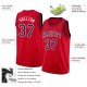 Custom Red Navy-White Round Neck Rib-Knit Basketball Jersey