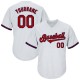 Custom White Red-Navy Authentic Throwback Rib-Knit Baseball Jersey Shirt