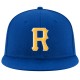 Custom Royal Gold-White Stitched Adjustable Snapback Hat