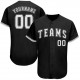 Custom Black White-Gray Authentic Baseball Jersey