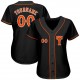 Custom Black Orange-White Authentic Baseball Jersey