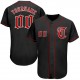 Custom Black Red-White Authentic Baseball Jersey