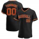 Custom Black Orange-White Authentic Baseball Jersey