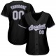 Custom Black Gray-Purple Authentic Baseball Jersey