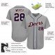 Custom Gray Navy-Orange Authentic Baseball Jersey