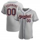 Custom Gray Navy-Orange Authentic Baseball Jersey