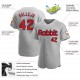 Custom Gray Red-Navy Authentic Baseball Jersey