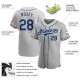 Custom Gray Navy-Powder Blue Authentic Baseball Jersey