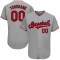 Custom Gray Red-Navy Authentic Baseball Jersey