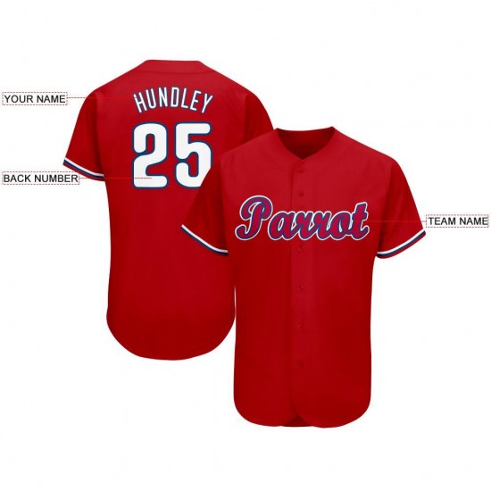 Custom Red White-Royal Baseball Jersey