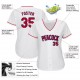 Custom White Red-Navy Authentic Baseball Jersey