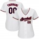 Custom White Navy-Red Authentic Baseball Jersey