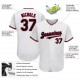 Custom White Navy-Red Authentic Baseball Jersey