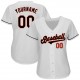 Custom White Black-Orange Authentic Baseball Jersey