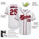 Custom White Red-Navy Authentic Baseball Jersey