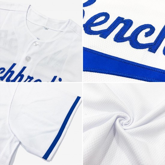 Custom White Royal-Red Authentic Baseball Jersey