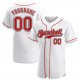 Custom White Red-Black Authentic Baseball Jersey