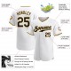 Custom White Black-Gold Authentic Baseball Jersey