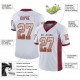 Custom White Burgundy-Gold Mesh Drift Fashion Football Jersey