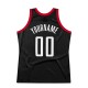 Custom Black White-Red Authentic Throwback Basketball Jersey