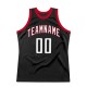 Custom Black White-Red Authentic Throwback Basketball Jersey