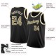 Custom Black Camo-Cream Round Neck Rib-Knit Basketball Jersey