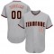 Custom Gray Black-Khaki Baseball Jersey