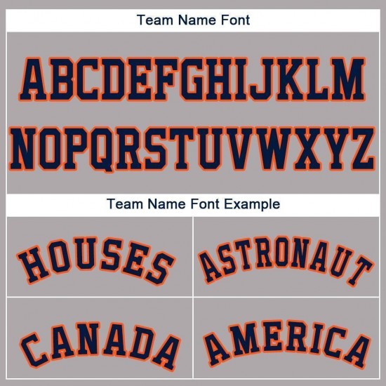 Custom Gray Navy-Orange Baseball Jersey