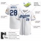 Custom White Navy-Powder Blue Authentic Baseball Jersey