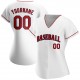 Custom White Red-Navy Authentic Baseball Jersey