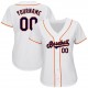 Custom White Navy-Orange Authentic Baseball Jersey