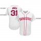 Custom White Red-Navy Baseball Jersey