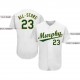 Custom White Green-Gold Baseball Jersey